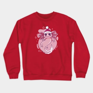 Cute Christmas Axolotl Cartoon Crewneck Sweatshirt